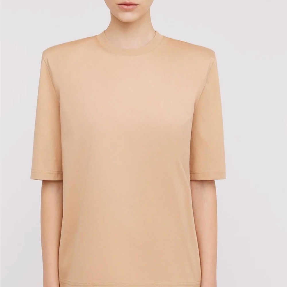Scanlan Theodore Mercerised Padded T-shirt in pale pink